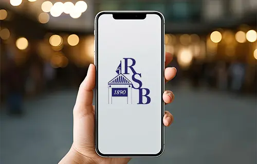 Rushville logo on mobile phone